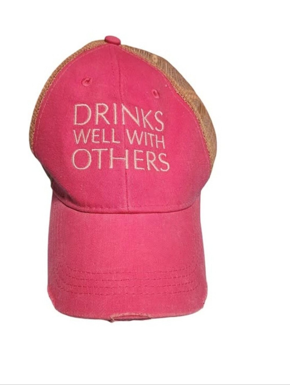 Drinks Well With Others Pink Truckers Hat